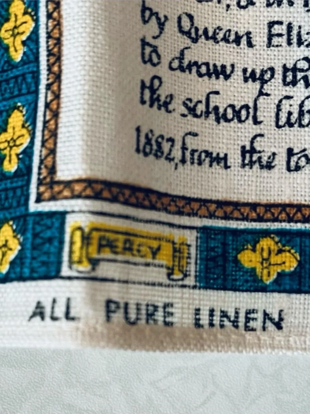 Vintage Ulster Irish Linen Towel Map of Shrewsbury England